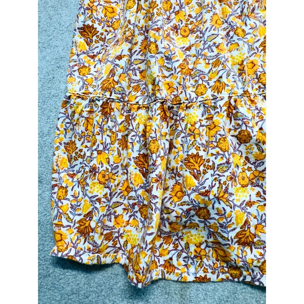 Old Navy Tiered Cami Dress Kids Size S 6-7 Yellow Floral Smocked Boho Sundress